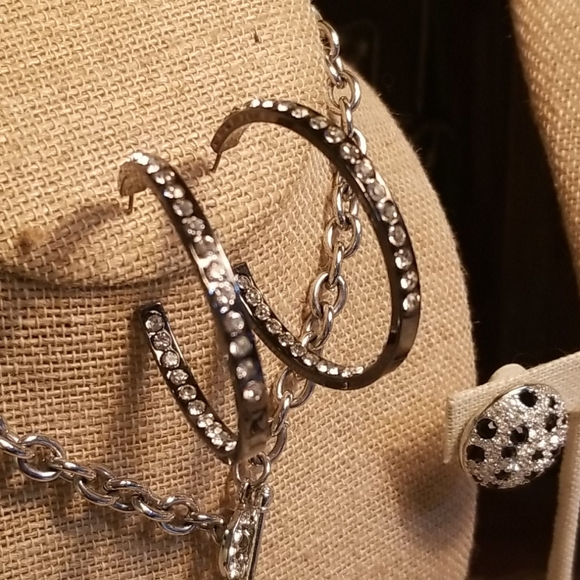 Black & Clear Rhinestone 11-Item Jewelry Bundle - Picture 3 of 16